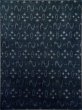 Photo5: K1117T Used Japanese Heather Deep Navy Blue KOMON dyed / Silk. Abstract pattern   (Grade D) (5)