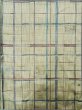 Photo5: K1118A Used Japanese Pale Heather Kahki TSUMUGI pongee / Silk. Plaid Checks,   (Grade B) (5)