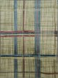 Photo8: K1118A Used Japanese Pale Heather Kahki TSUMUGI pongee / Silk. Plaid Checks,   (Grade B) (8)