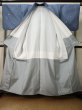 Photo2: K1118B Used Japanese Pale  Pale Blue TSUMUGI pongee / Silk. Quadrangle,   (Grade C) (2)