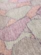 Photo9: K1203F Used Japanese Pale  Multi Color MICHIYUKI outer coat / Silk. Abstract pattern   (Grade B) (9)