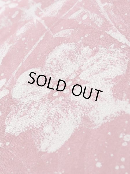 Photo8: K1203G Used Japanese Pale  Pink MICHIYUKI outer coat / Silk. Flower   (Grade B) (8)