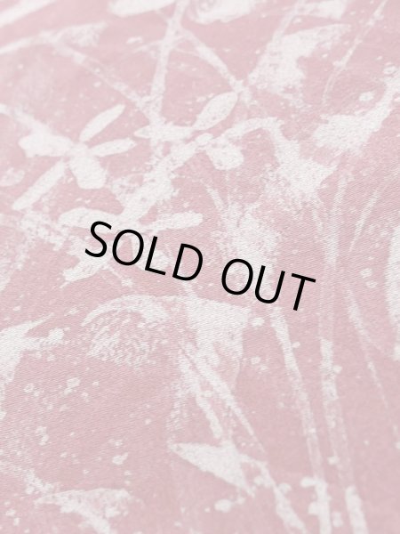 Photo9: K1203G Used Japanese Pale  Pink MICHIYUKI outer coat / Silk. Flower   (Grade B) (9)