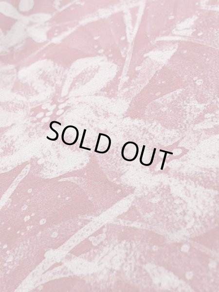 Photo10: K1203G Used Japanese Pale  Pink MICHIYUKI outer coat / Silk. Flower   (Grade B) (10)