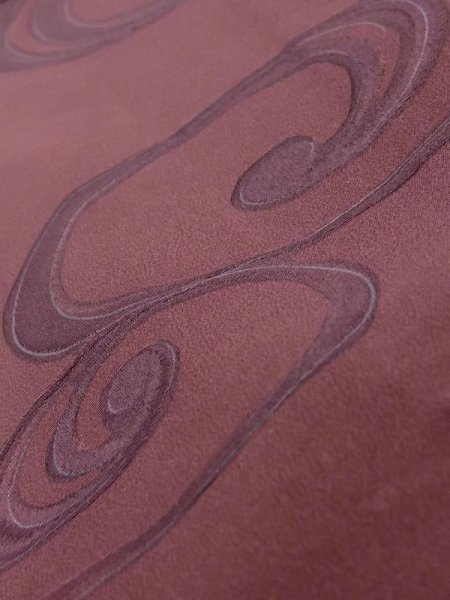 Photo10: K1203K Used Japanese Pale  Rose MICHIYUKI outer coat / Silk. Stream,   (Grade B) (10)