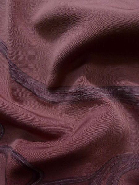 Photo11: K1203K Used Japanese Pale  Rose MICHIYUKI outer coat / Silk. Stream,   (Grade B) (11)