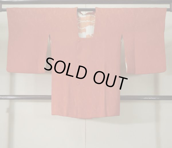Photo1: Mint K1203V Used Japanese   Orange MICHIYUKI outer coat / Silk.    (Grade A) (1)