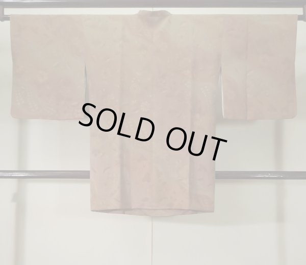 Photo2: Mint K1203W Used Japanese Pale Brownish Pink MICHIYUKI outer coat / Silk.    (Grade A) (2)