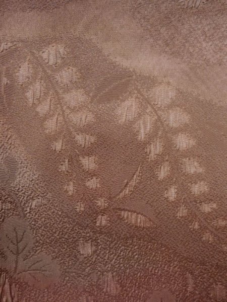 Photo7: Mint K1203W Used Japanese Pale Brownish Pink MICHIYUKI outer coat / Silk.    (Grade A) (7)
