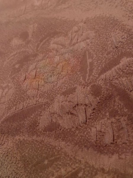 Photo8: Mint K1203W Used Japanese Pale Brownish Pink MICHIYUKI outer coat / Silk.    (Grade A) (8)