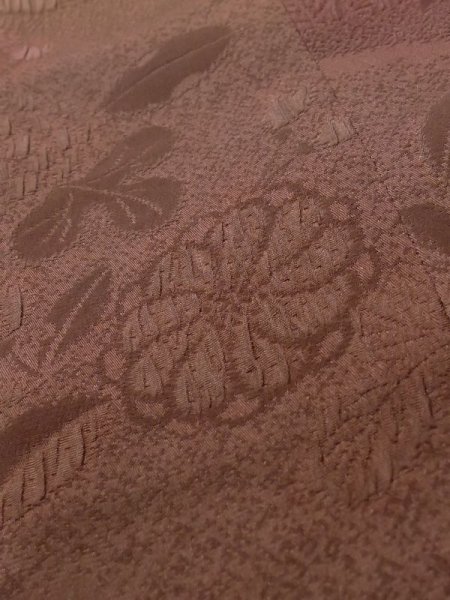 Photo9: Mint K1203W Used Japanese Pale Brownish Pink MICHIYUKI outer coat / Silk.    (Grade A) (9)