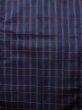 Photo3: K1203Z Used Japanese   Navy Blue MICHIYUKI outer coat / Synthetic. Plaid Checks   (Grade C) (3)