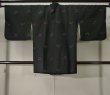 Photo2: K1204A Used Japanese women  Black MICHIYUKI outer coat / Wool. Bamboo leaf   (Grade D) (2)