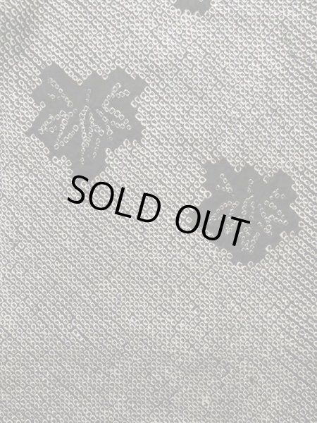 Photo4: K1209R Used Japanese womenHeather  Black HAORI short jacket / Silk. Abstract pattern   (Grade C) (4)