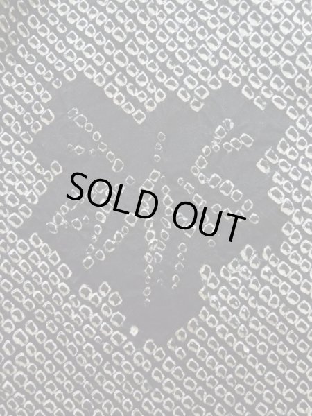 Photo6: K1209R Used Japanese womenHeather  Black HAORI short jacket / Silk. Abstract pattern   (Grade C) (6)