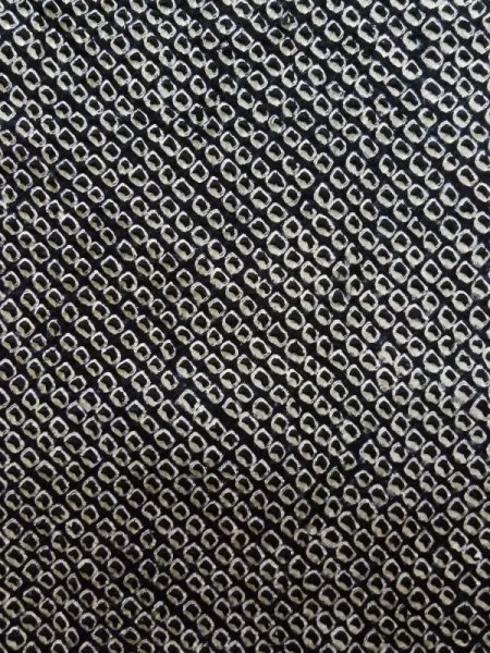 Photo7: K1209R Used Japanese womenHeather  Black HAORI short jacket / Silk. Abstract pattern   (Grade C) (7)