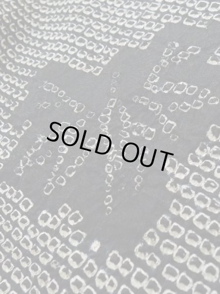 Photo8: K1209R Used Japanese womenHeather  Black HAORI short jacket / Silk. Abstract pattern   (Grade C) (8)