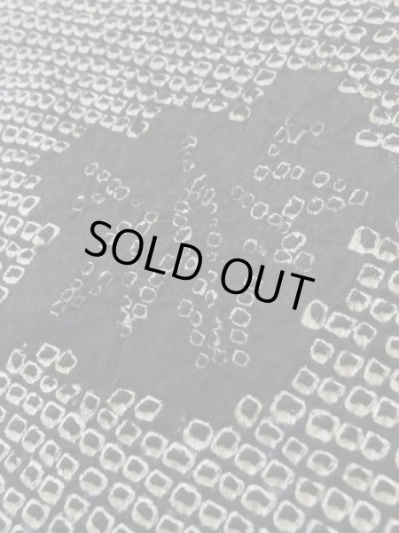 Photo9: K1209R Used Japanese womenHeather  Black HAORI short jacket / Silk. Abstract pattern   (Grade C) (9)