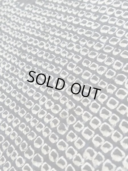 Photo10: K1209R Used Japanese womenHeather  Black HAORI short jacket / Silk. Abstract pattern   (Grade C) (10)