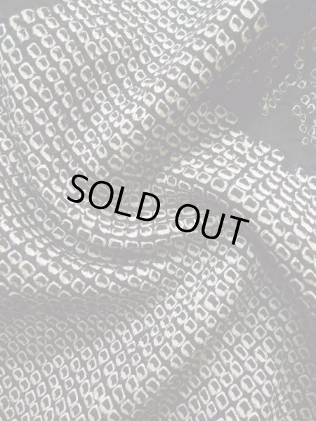 Photo11: K1209R Used Japanese womenHeather  Black HAORI short jacket / Silk. Abstract pattern   (Grade C) (11)