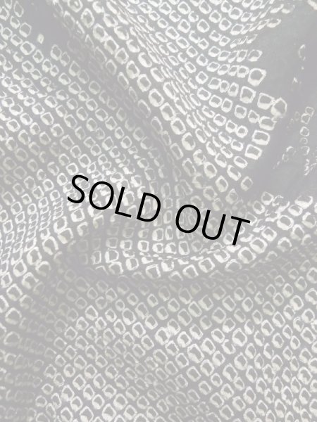 Photo12: K1209R Used Japanese womenHeather  Black HAORI short jacket / Silk. Abstract pattern   (Grade C) (12)