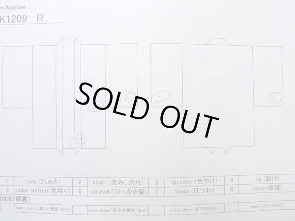 Photo13: K1209R Used Japanese womenHeather  Black HAORI short jacket / Silk. Abstract pattern   (Grade C) (13)