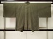 Photo2: K1209T Used Japanese womenPale Deep Green HAORI short jacket / Synthetic. Abstract pattern   (Grade B) (2)