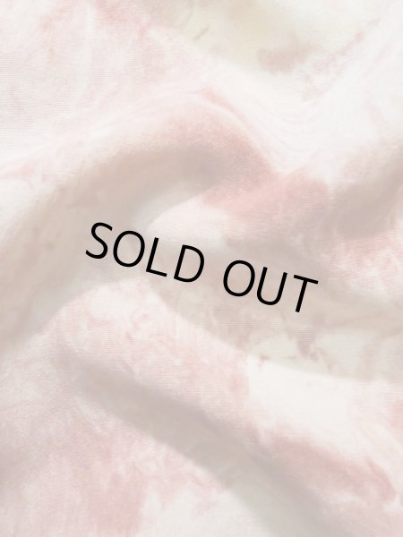 Photo13: K1209V Used Japanese women  Pink HAORI short jacket / Silk. Abstract pattern   (Grade B) (13)