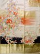 Photo4: K1222B Used Japanese womenPale Light Rose FURISODE long-sleeved / Silk. Peony,   (Grade A) (4)