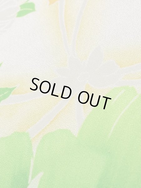 Photo11: K1222C Used Japanese women  Orange FURISODE long-sleeved / Silk. Flower,   (Grade C) (11)