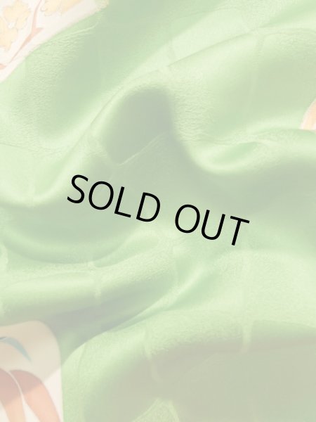 Photo16: K1222E Used Japanese womenPale  Yellowish Green FURISODE long-sleeved / Silk. Chrysanthemum,   (Grade C) (16)