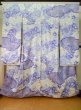 Photo2: Mint K1222F Used Japanese women  Purple FURISODE long-sleeved / Silk. Peony,   (Grade A) (2)