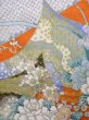 Photo9: K1222G Used Japanese women  Orange FURISODE long-sleeved / Silk. Peony,   (Grade B) (9)