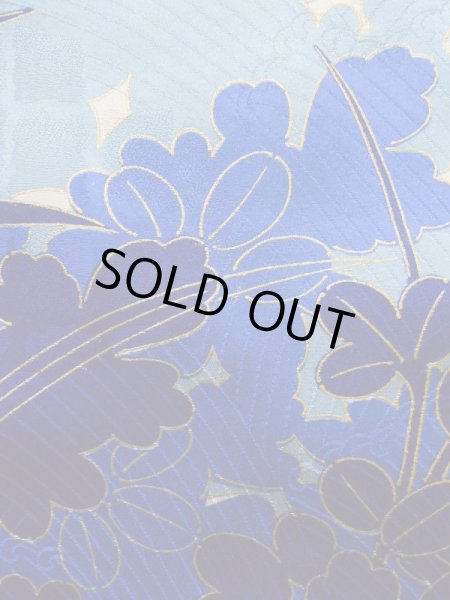 Photo9: K1222I Used Japanese women  Off White FURISODE long-sleeved / Silk. Peony,   (Grade C) (9)