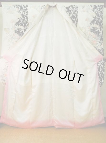 Photo3: K1222J Used Japanese women  Black FURISODE long-sleeved / Silk. Flower, flower cart pattern  (Grade A) (3)