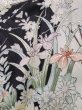 Photo11: K1222J Used Japanese women  Black FURISODE long-sleeved / Silk. Flower, flower cart pattern  (Grade A) (11)