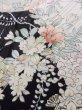 Photo14: K1222J Used Japanese women  Black FURISODE long-sleeved / Silk. Flower, flower cart pattern  (Grade A) (14)