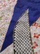 Photo14: Mint K1222K Used Japanese women  Blue FURISODE long-sleeved / Silk. Flower, book pattern  (Grade A) (14)