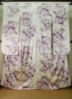 Photo2: K1222L Used Japanese women  Wisteria FURISODE long-sleeved / Silk. Peony,   (Grade B) (2)