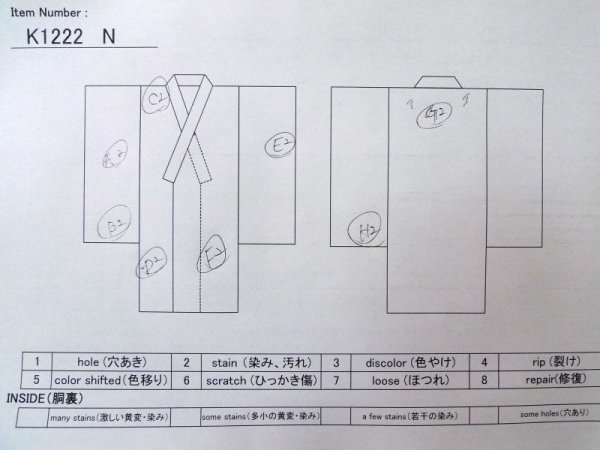 Photo16: K1222N Used Japanese women  Cream FURISODE long-sleeved / Silk. Flower,   (Grade C) (16)