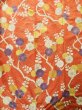 Photo5: Mint K1222O Used Japanese women  Orange FURISODE long-sleeved / Silk. UME plum bloom,   (Grade A) (5)