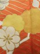 Photo9: Mint K1222O Used Japanese women  Orange FURISODE long-sleeved / Silk. UME plum bloom,   (Grade A) (9)