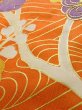 Photo12: Mint K1222O Used Japanese women  Orange FURISODE long-sleeved / Silk. UME plum bloom,   (Grade A) (12)