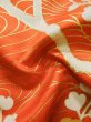 Photo14: Mint K1222O Used Japanese women  Orange FURISODE long-sleeved / Silk. UME plum bloom,   (Grade A) (14)