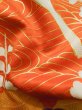 Photo15: Mint K1222O Used Japanese women  Orange FURISODE long-sleeved / Silk. UME plum bloom,   (Grade A) (15)