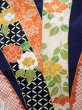 Photo11: K1222P Used Japanese women  Blue FURISODE long-sleeved / Silk. Peony, Bundle of Ribbons  (Grade B) (11)