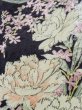 Photo12: K1222R Used Japanese women  Black FURISODE long-sleeved / Silk. Flower,   (Grade B) (12)