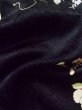 Photo16: K1222R Used Japanese women  Black FURISODE long-sleeved / Silk. Flower,   (Grade B) (16)