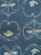 Photo8: L0119B Used Japanese womenPale  Pale Blue KOMON dyed / Silk. Flower   (Grade B) (8)