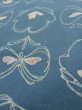 Photo9: L0119B Used Japanese womenPale  Pale Blue KOMON dyed / Silk. Flower   (Grade B) (9)